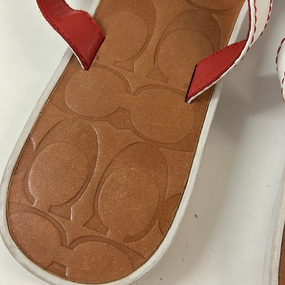 Coach Sandals Womens Larisa Multicolor Leather Floral Throng Flip Flop Size 8 - Picture 9 of 10